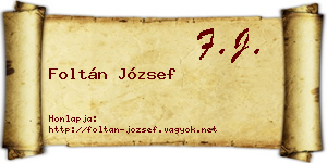 Foltán József névjegykártya
