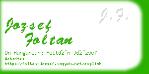 jozsef foltan business card